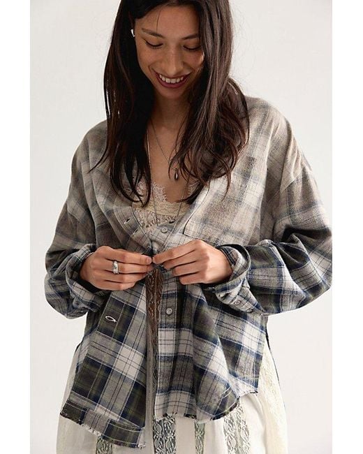 Free People Black We The Free Lexi Plaid Button Down