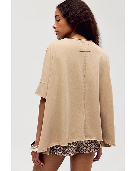 Free People Natural Rex Oversized Cotton Tee