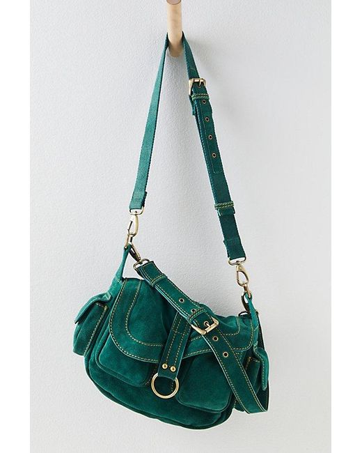 Free People Green Wylie Suede Saddle Bag