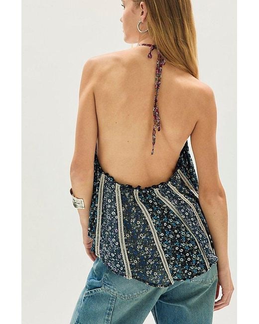 Free People Blue Costa Printed Tank Top