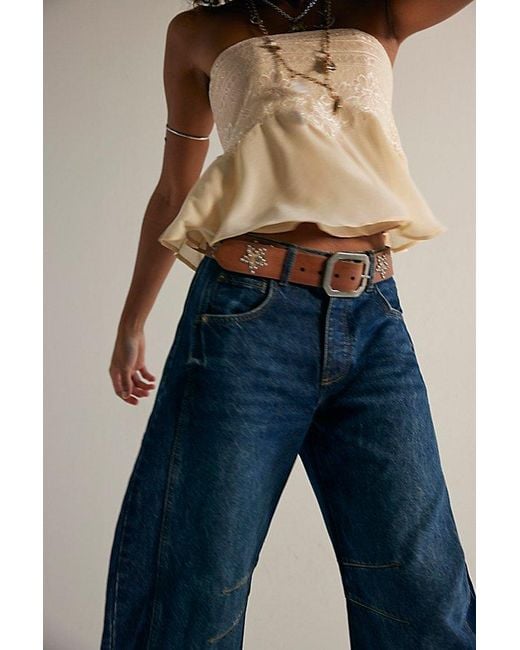 Free People Brown Starcrossed Studded Belt
