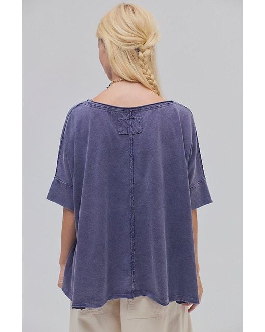 Free People Blue Rex Oversized Cotton Tee