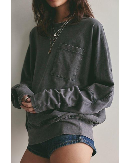 Free People Gray We The Free Epic Long Sleeve Top