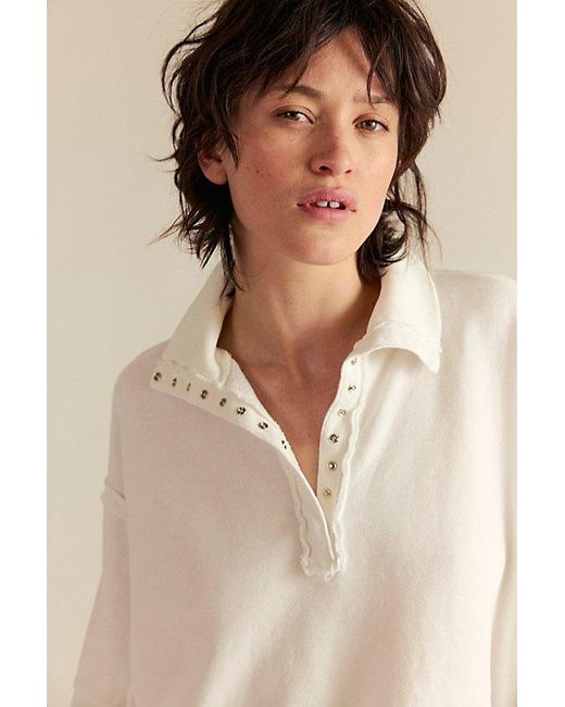 Free People White We The Free Camden Henley Sweatshirt