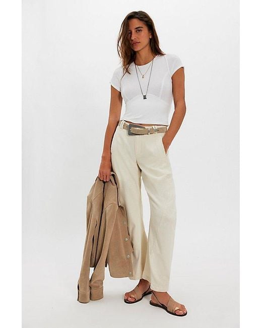 Free People White Protagonist Tee At Free People In Ivory, Size: Xs