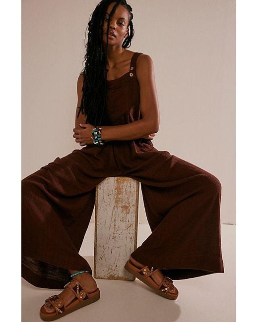 Free People Brown Sun-drenched Overalls