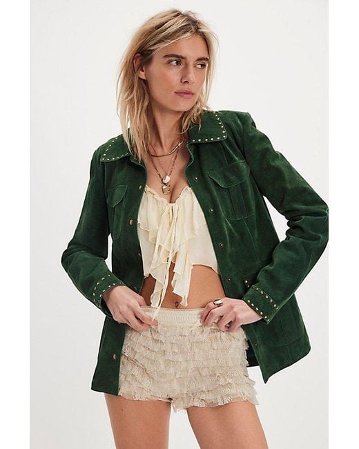 Free People Blue Carmen Suede Jacket