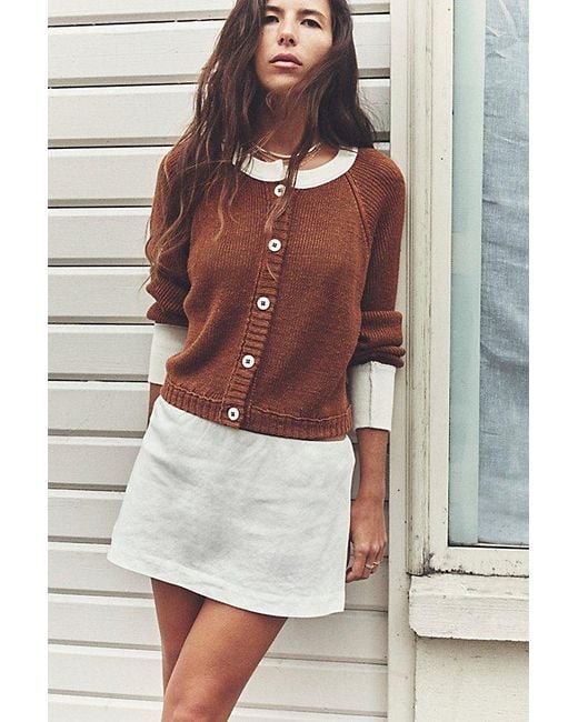 free-est White My Little Micro Mini Cotton-linen Skort