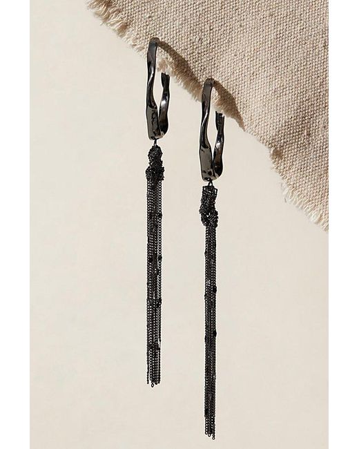 Free People Black Trixie Fringe Dangles