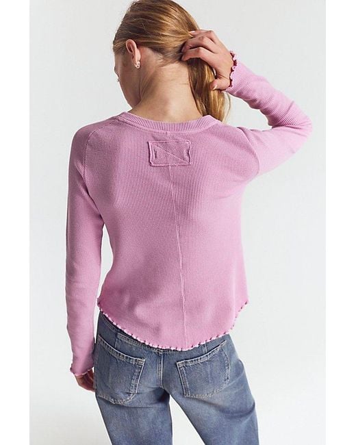 Free People Pink Easy Does It Long Sleeve Tee