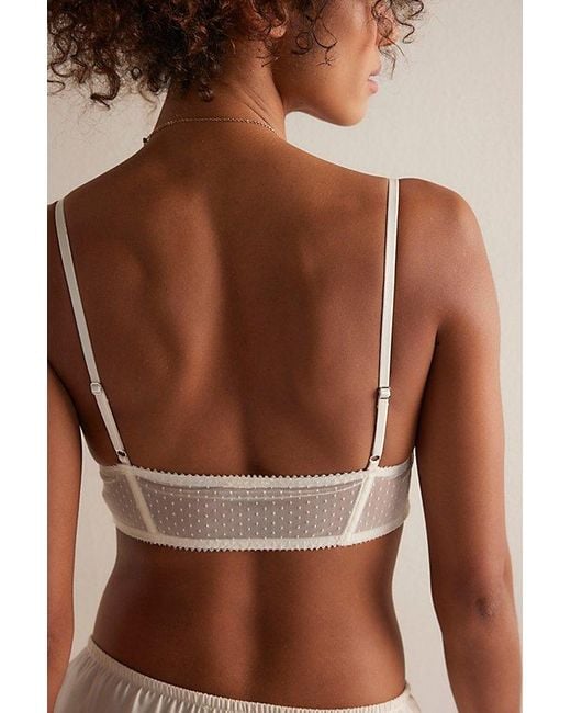 Intimately By Free People Natural Fiona Mesh Longline V-Neck Triangle Bralette By
