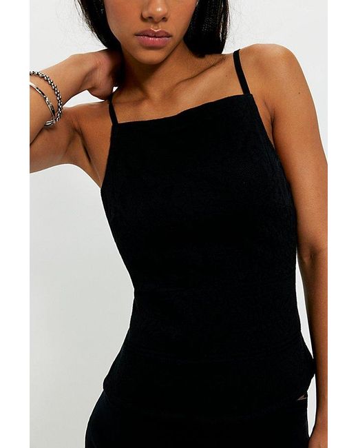 Free People Black My Love Tank Top