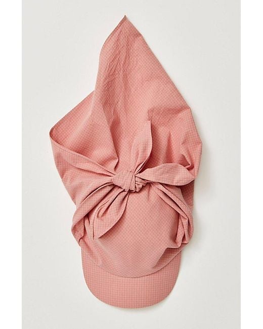 Free People Red Scarf Baseball Hat