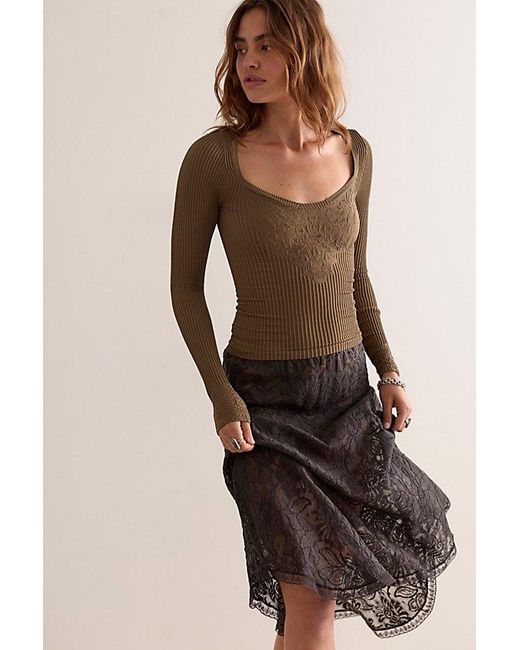 Intimately By Free People Brown Dynamic Duo Long Sleeve By