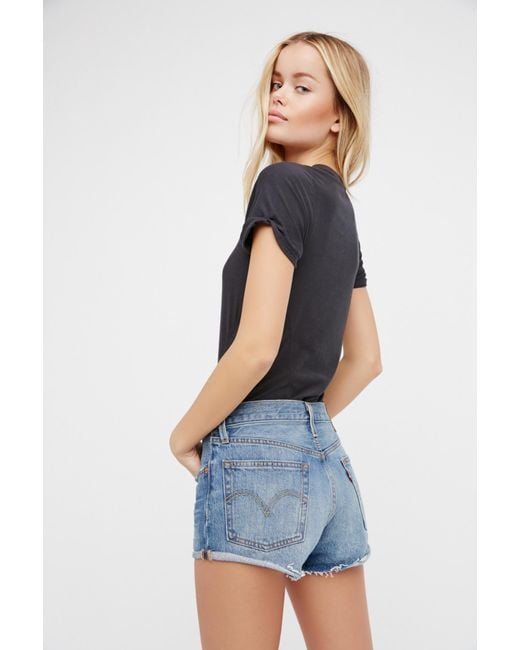 Levi's 501 cutoff store shorts blue explorer
