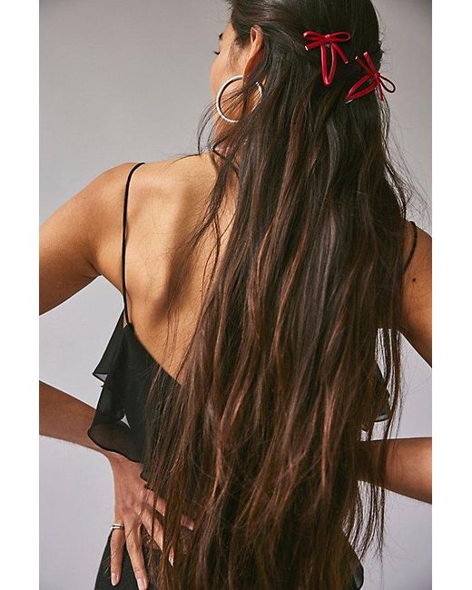 Free People Brown Marly Barrettes Set Of 2