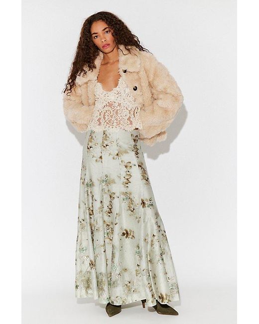 Free People White Gaby Sequin Maxi Skirt