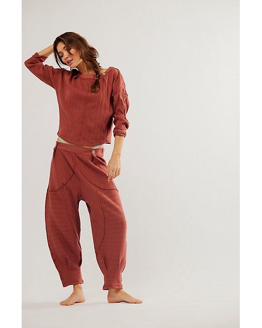 Free People Red Good Feels Joggers