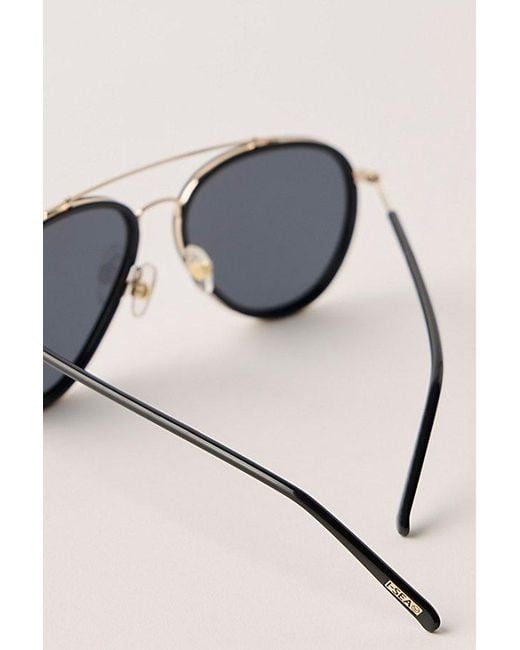 Free People Black Tatum Polarized Aviator Sunglasses