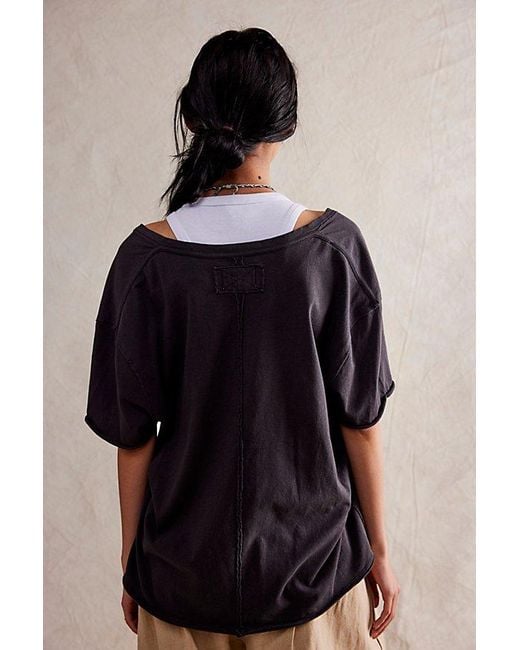 Free People Black Nina V-neck Tee