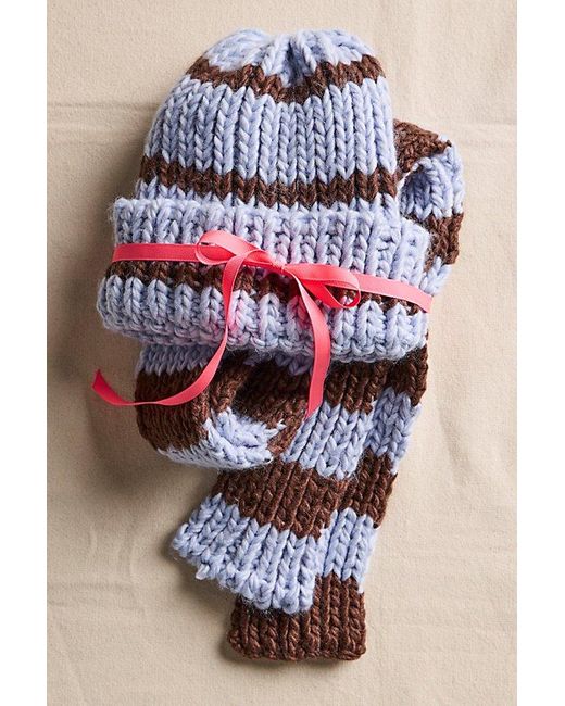 Free People Tacita Beanie & Scarf Set in Blue | Lyst display picture 1