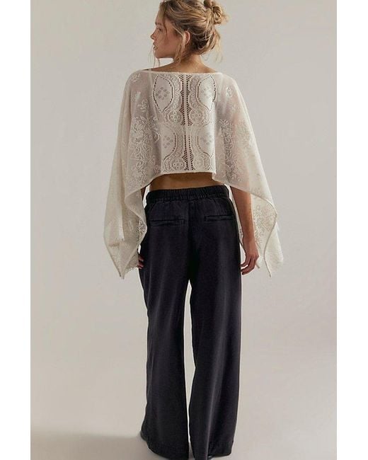 Free People Blue Tidal Moon Low-Rise Pull-On Pants