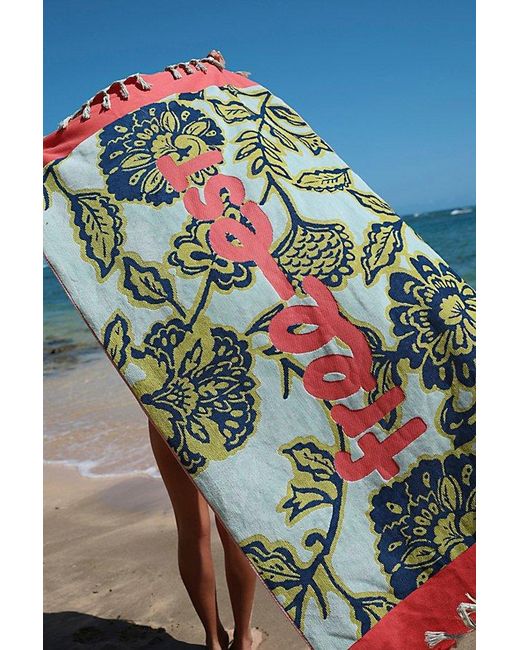 free-est Blue Eden Fringe Towel