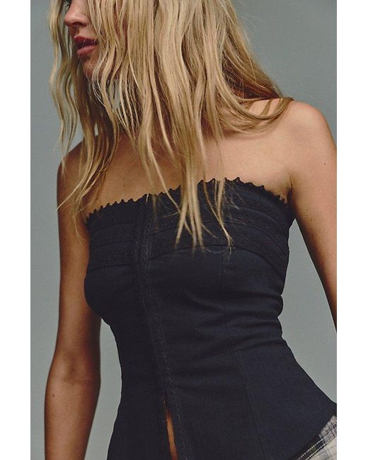 Free People Black Nikki Corset Top