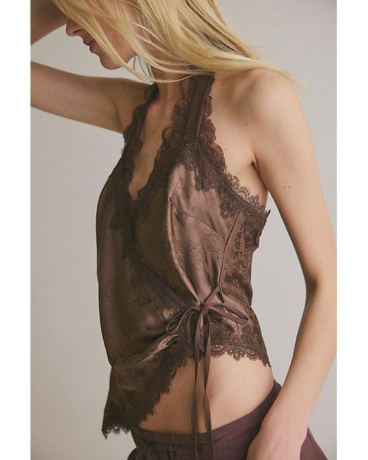 Intimately By Free People Brown Knot Your Type Wrap Cami By