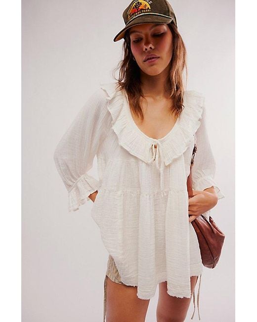 Free People White We The Free Sun Sister Top