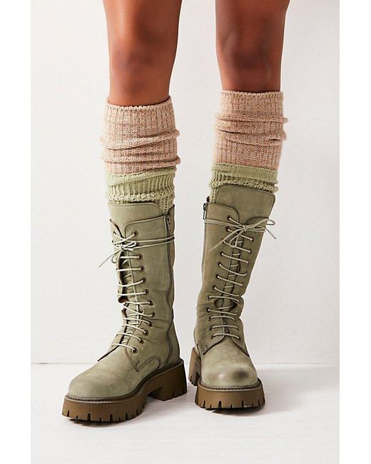 Free People Green Reign Lace Up Boots