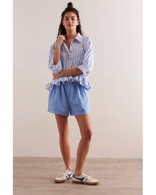 Free People Blue Bailey Stripe Shirt