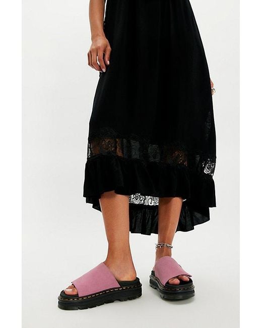 Dr. Martens Black Zebzag Slides