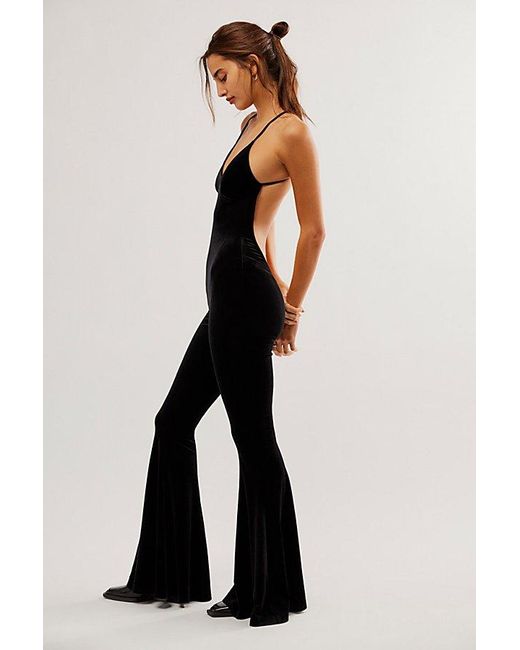Norma Kamali White Low-back Slip Jumpsuit At Free People In Black, Size: Medium