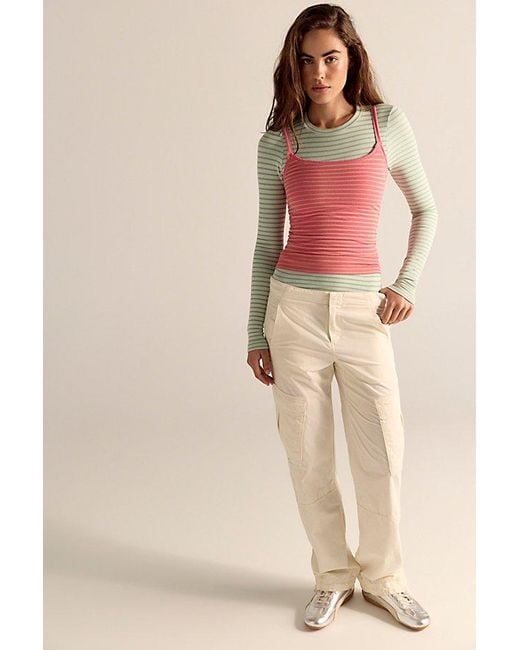 Intimately By Free People Pink Just Enough Stripe Cami By