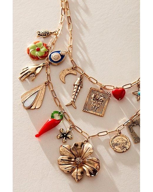 Free People Green Maxamillion Charm Necklace