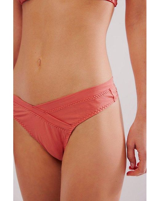 Free People Red Retro Essentials Thong