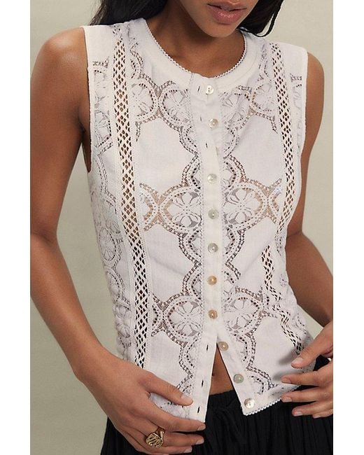 Free People White Jae Knit Top