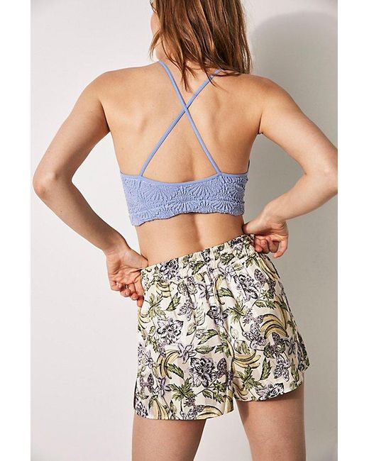Free People Blue What's The Scoop Floral Bralette