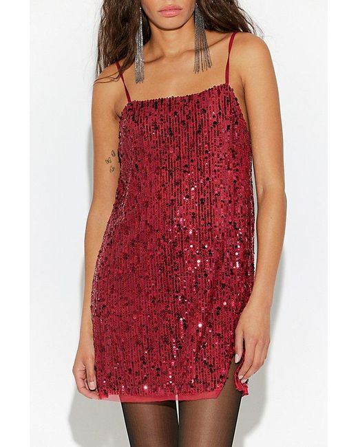 Free People Red Midnight Kiss Mini Slip