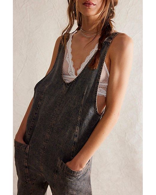 Free People Black We The Free High Roller Jumpsuit