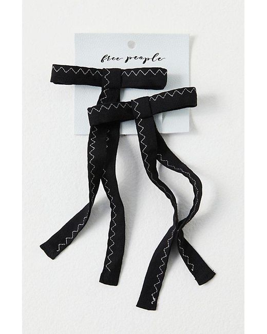 Free People Black Lovely Bow Set Of 2