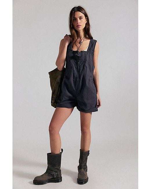 Free People Black Jude Shortalls