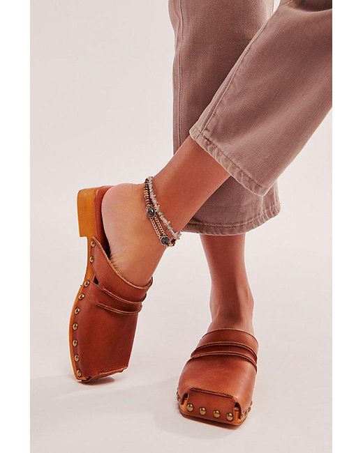 Free People Natural Ivy Studded Mules