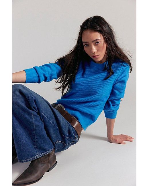 Free People Blue Ever After Knit Pullover