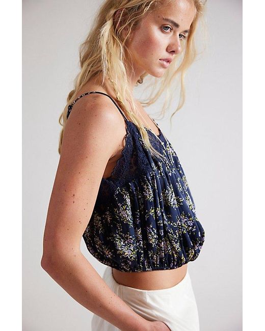 Free People Blue Blair Bubble Top