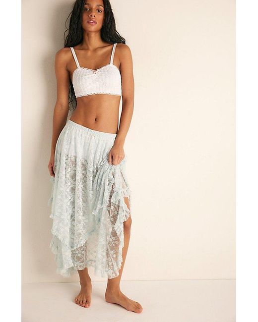 Intimately By Free People Natural French Courtship Maxi Slip Skirt