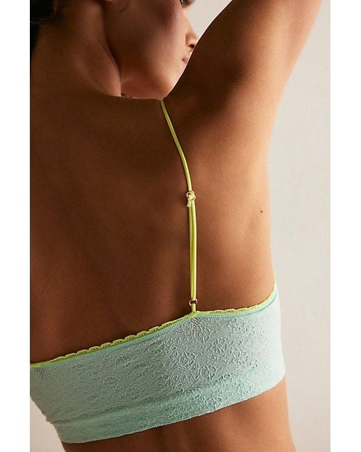 Intimately By Free People Green Sweet Point Seamless Longline Bralette By
