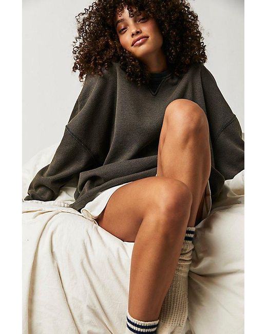 Free People Brown Early Night Thermal Pullover