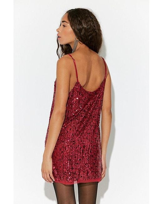 Free People Red Midnight Kiss Mini Slip